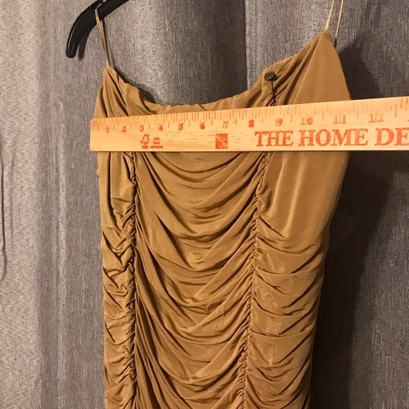 Guess Sexy Ruffled Tan Tube Top Cocktail Dress - Picture 3 of 4